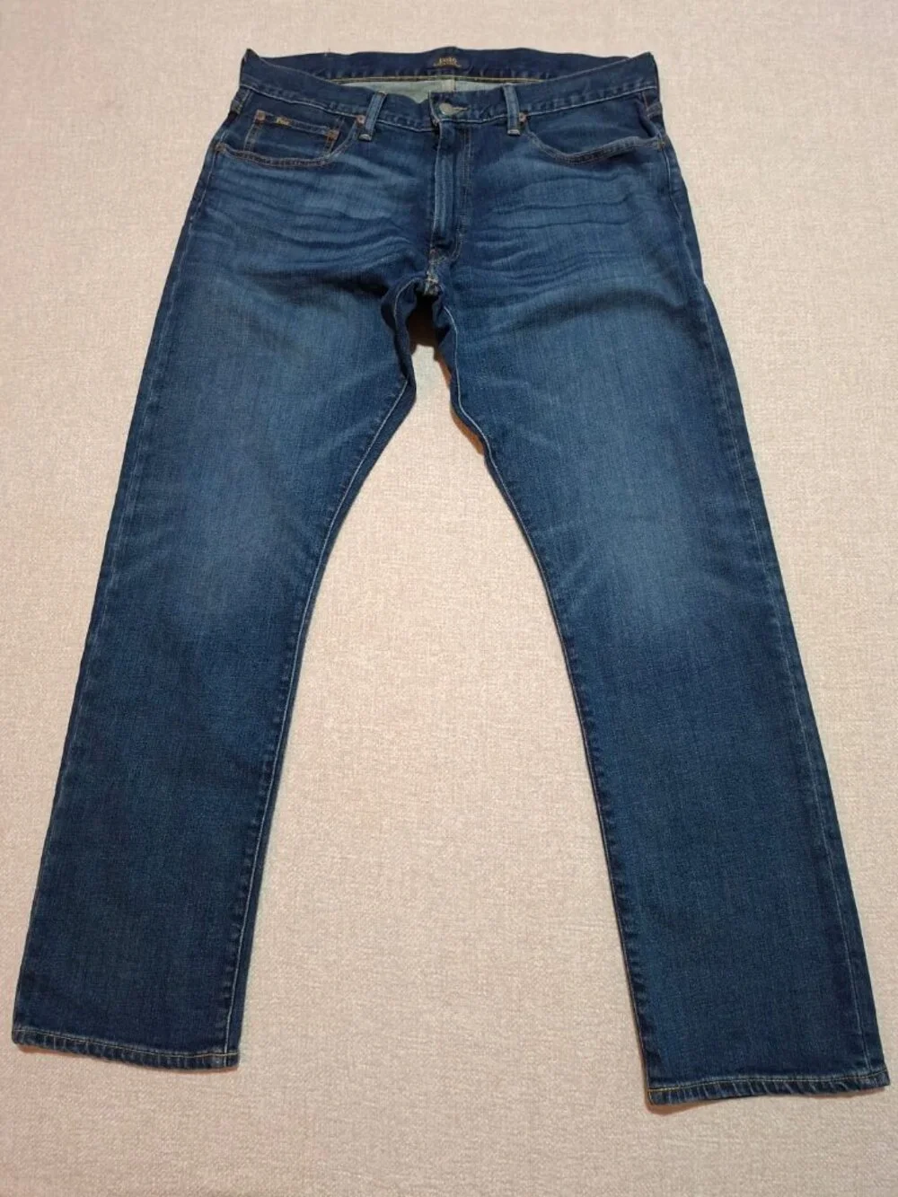 Polo Ralph Lauren Varick Slim Straight Jeans Men 34x30 Stretch Blue Denim